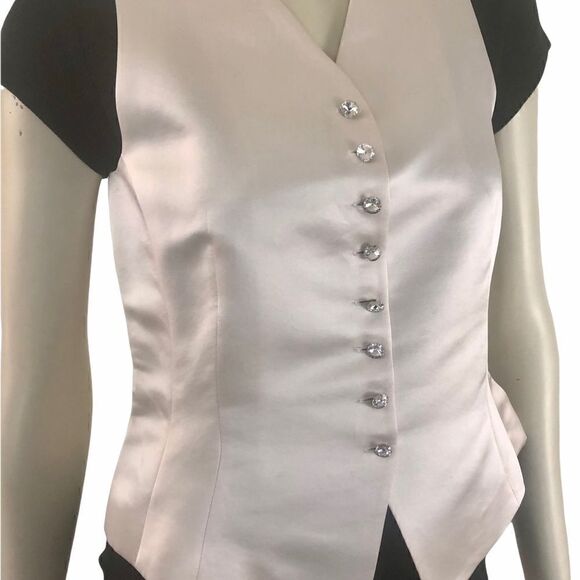 Emanuel Ungaro Ivory Silk Vest with Crystal Buttons Size 4 - Picture 2 of 5